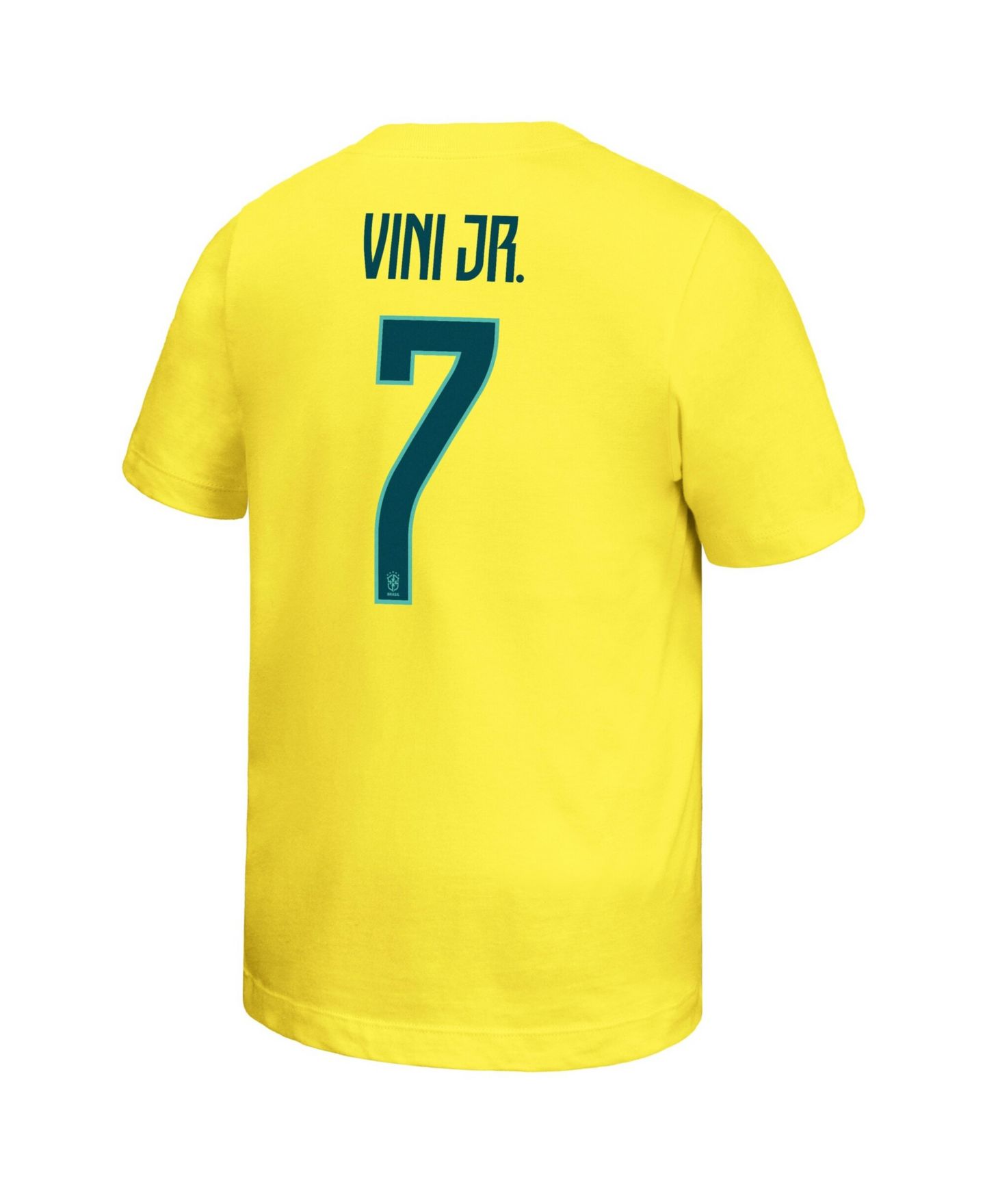 Детская футболка Nike Vini Jr. Yellow Brazil National Team Name & Number — фото 3