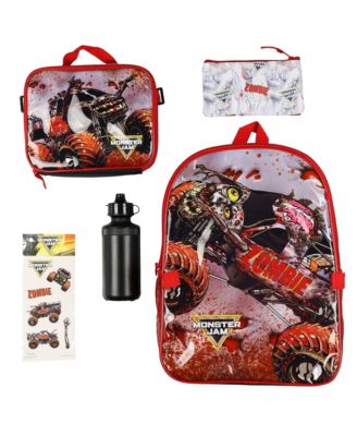 Zombie 5 Piece 16 Inch Backpack Set with Detachable Lunch Box Book Bag