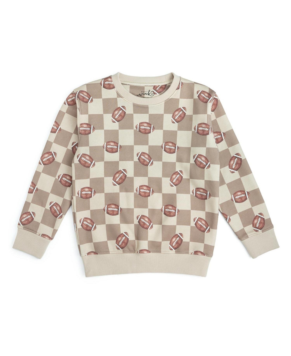 Sweet Wink Toddler Boys Football Checkered Sweatshirt