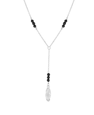 Double Teardrop Beaded 16" +2" Mirror Y-Necklace