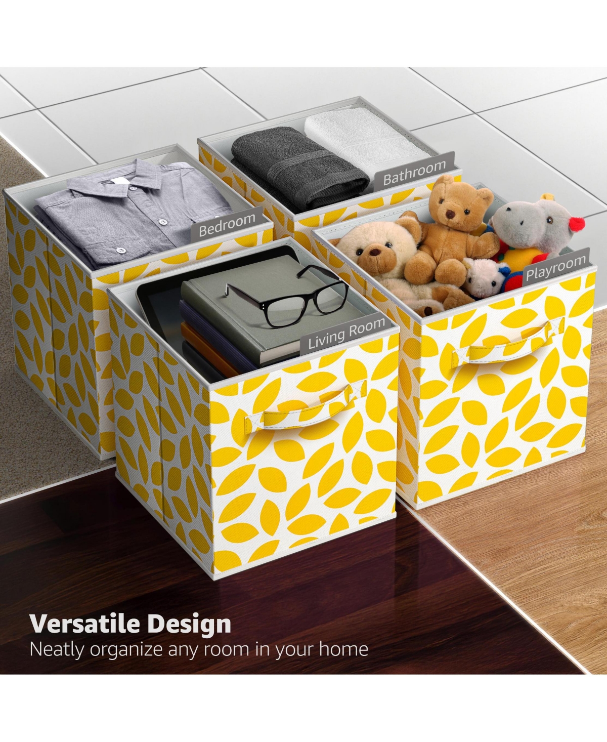 Sorbus 6 Pack 11 Inch Foldable Storage Cubes with Handle- for Organizing Home
