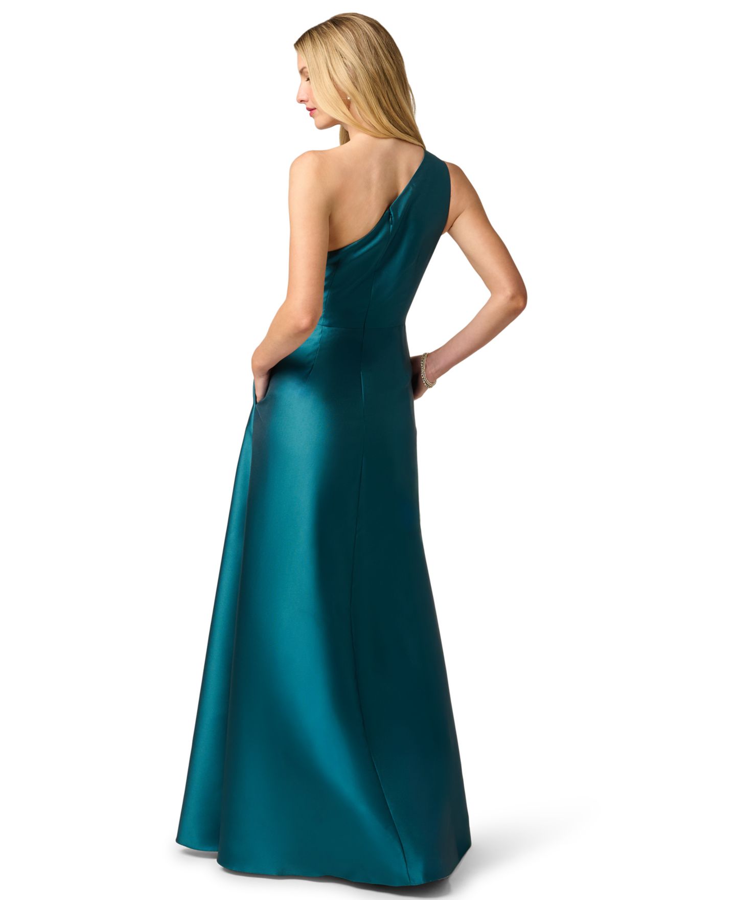 Женское платье Adrianna Papell Pleated Mikado Sleeveless Dress, цвет: Тёмно-зелёный — фото 5