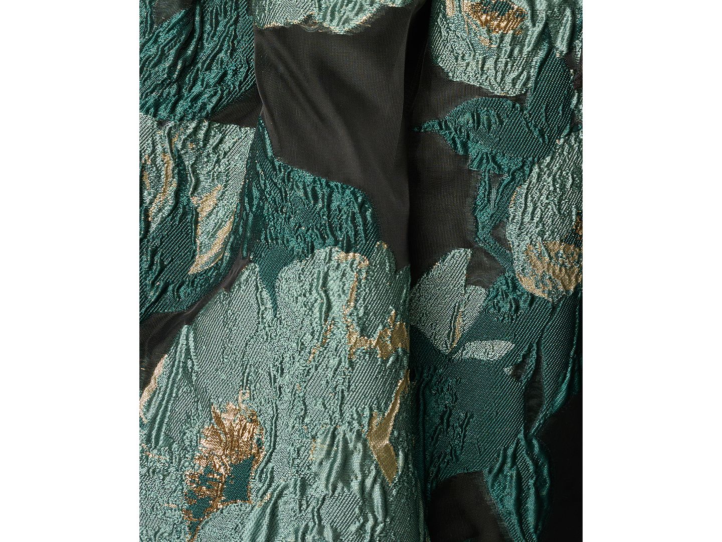 Женское платье Adrianna Papell Floral Jacquard V-Neck, цвет: Чёрный / Изумрудный — фото 6