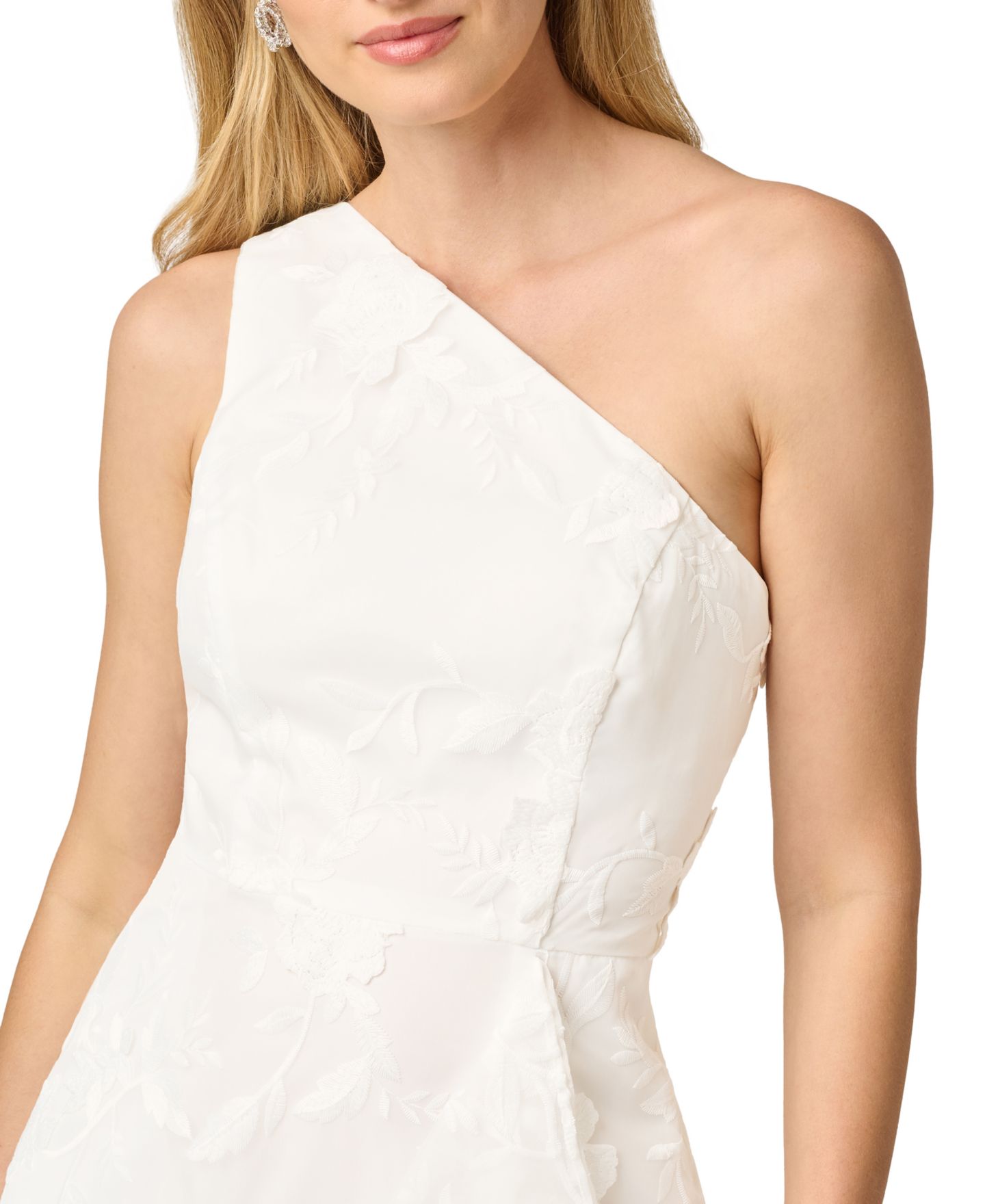 Женское платье Adrianna Papell Embroidered Ruffle Gown, цвет: Слоновая кость — фото 3