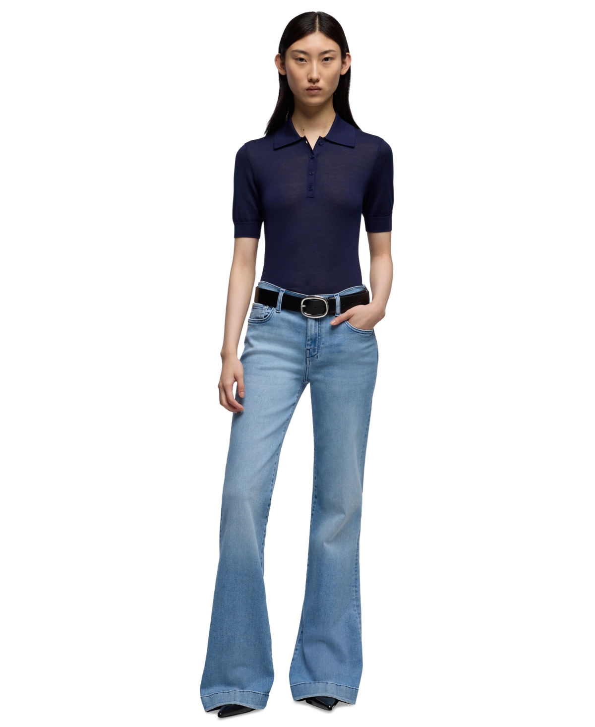 7 for All Mankind Women's Dojo Tailorless Flare-Leg Jeans