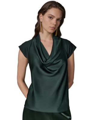 Women's Crepe Jersey Short-Sleeve Blouse