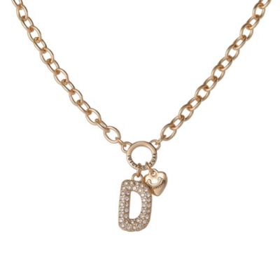 Bubble Letter Necklace for Women with Clear Stones 18"+2", Chunky Initial Necklace