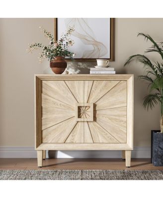 31.5" Mid-Century Sunburst Credenza with Adjustable Shelves