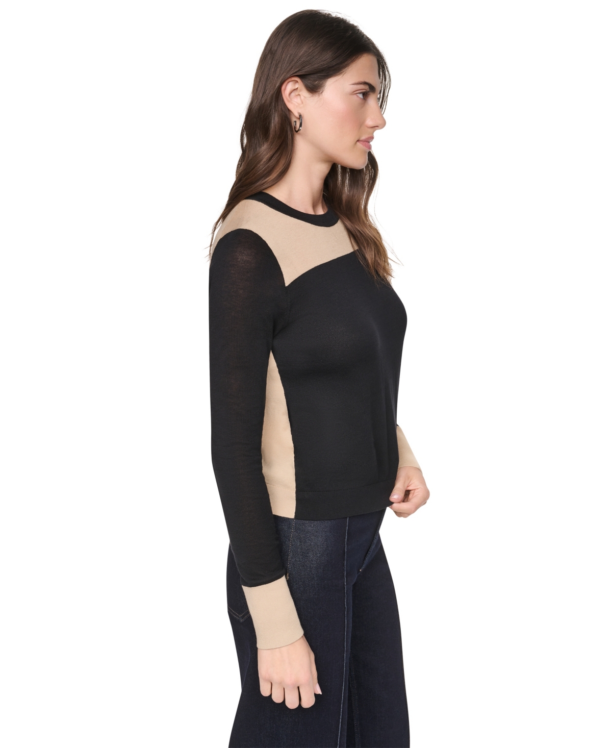 Dkny Women's Crewneck Long-Sleeve Ultralight Cotton Sweater