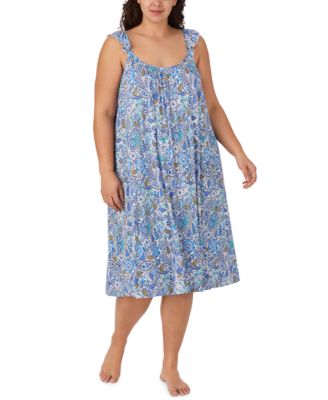 Plus Size Sleeveless Midi Nightgown
