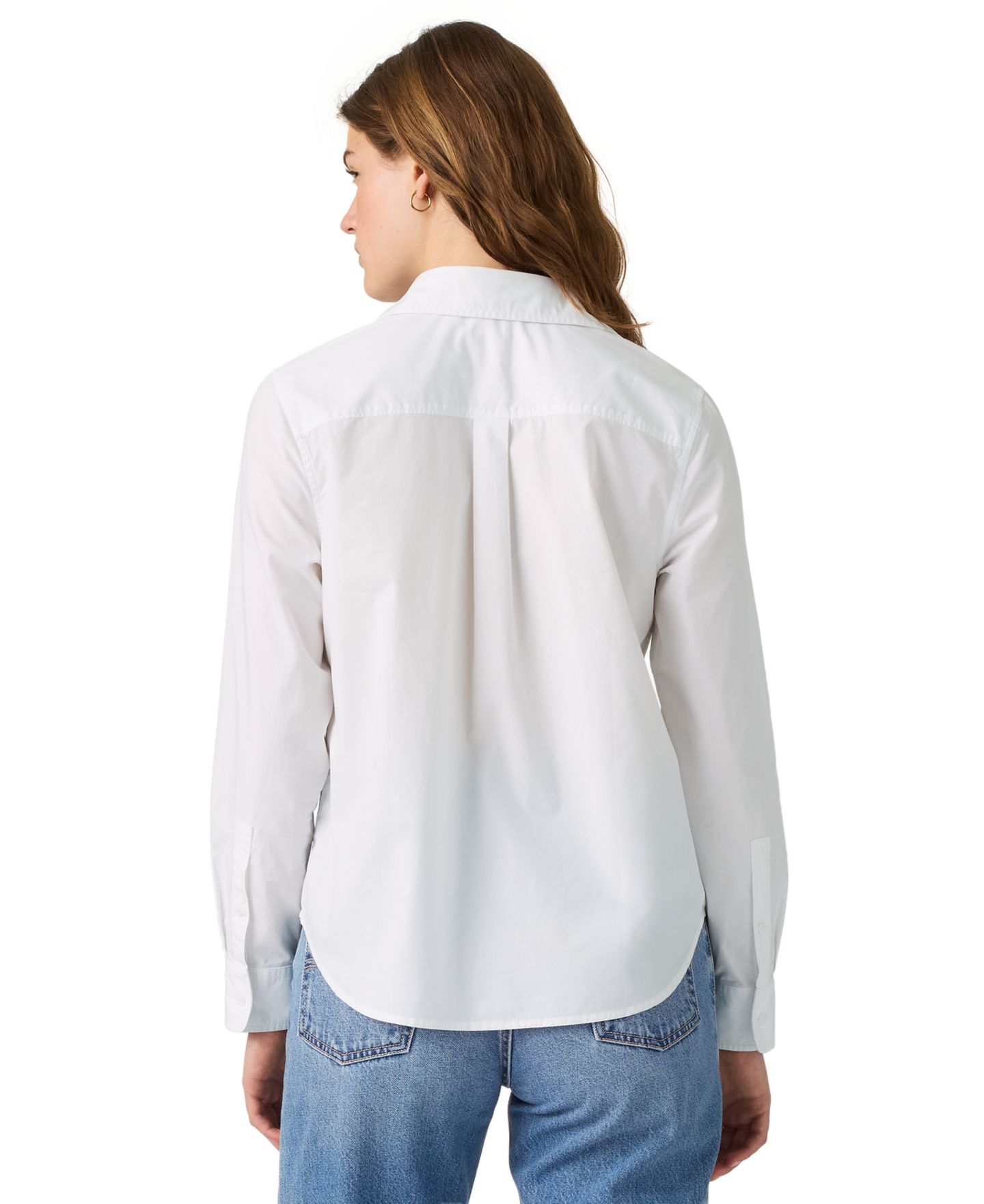 Женская рубашка Levi's Carlile Classic Poplin Long-Sleeve Shirt, цвет: Яркий белый — фото 8