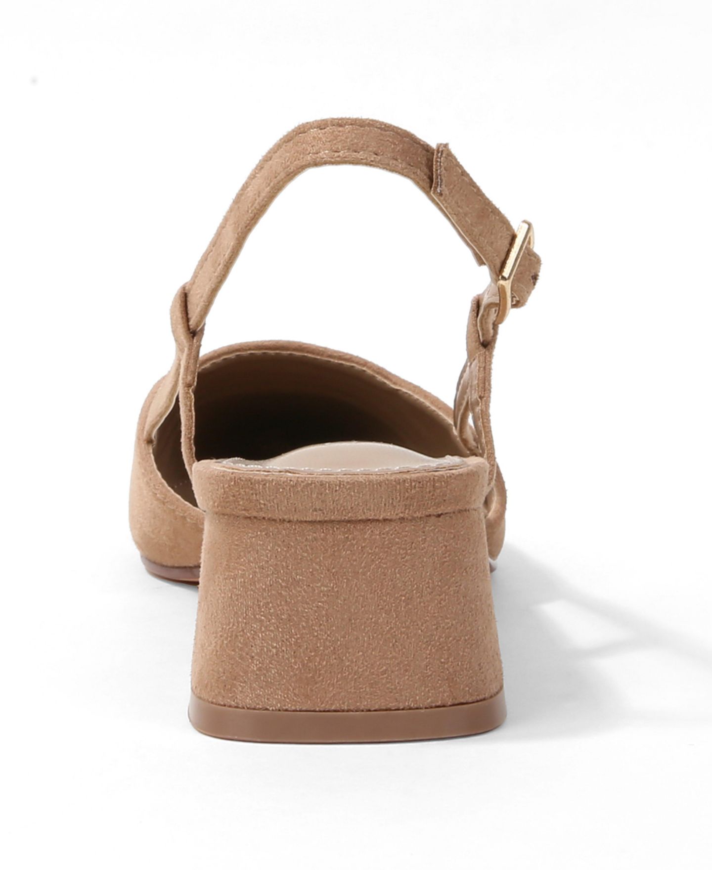 Женские туфли BERNESS Fay Croco Texture Toe Cap Low Block Heel Slingback, цвет: Бежевый — фото 3