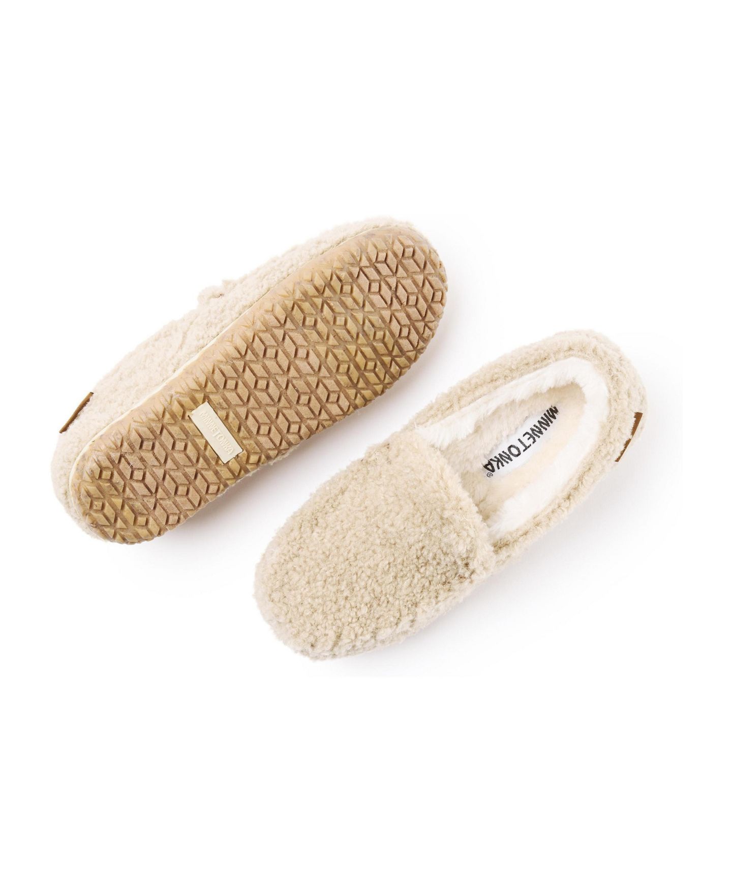 Женские тапочки Minnetonka Tempe Slippers, цвет: Бежевый — фото 2