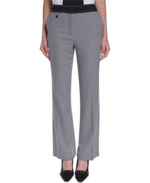 Женские брюки KARL LAGERFELD PARIS Mid-Rise Flare, цвет: Чёрный / Мягкий белый