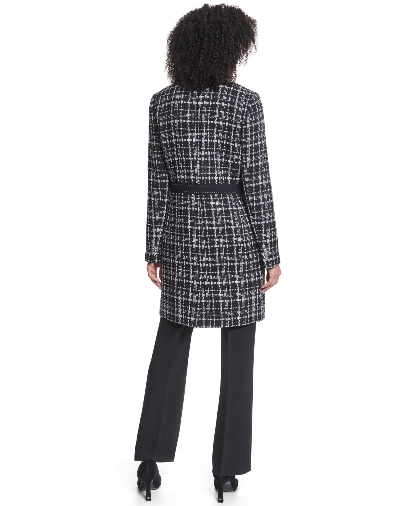 Женская куртка KARL LAGERFELD PARIS Round Neck Seven-Button, цвет: Чёрный — фото 7