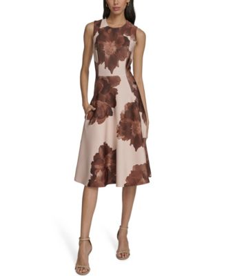 Women’s Printed Scuba Fit & Flare Dress