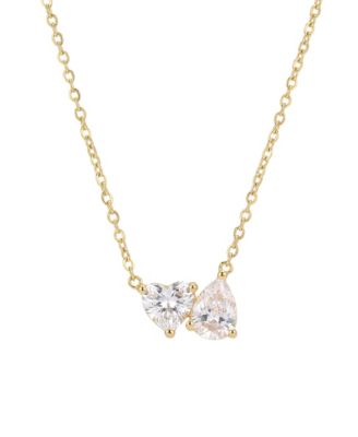 Cubic Zirconia Heart Pear Necklace