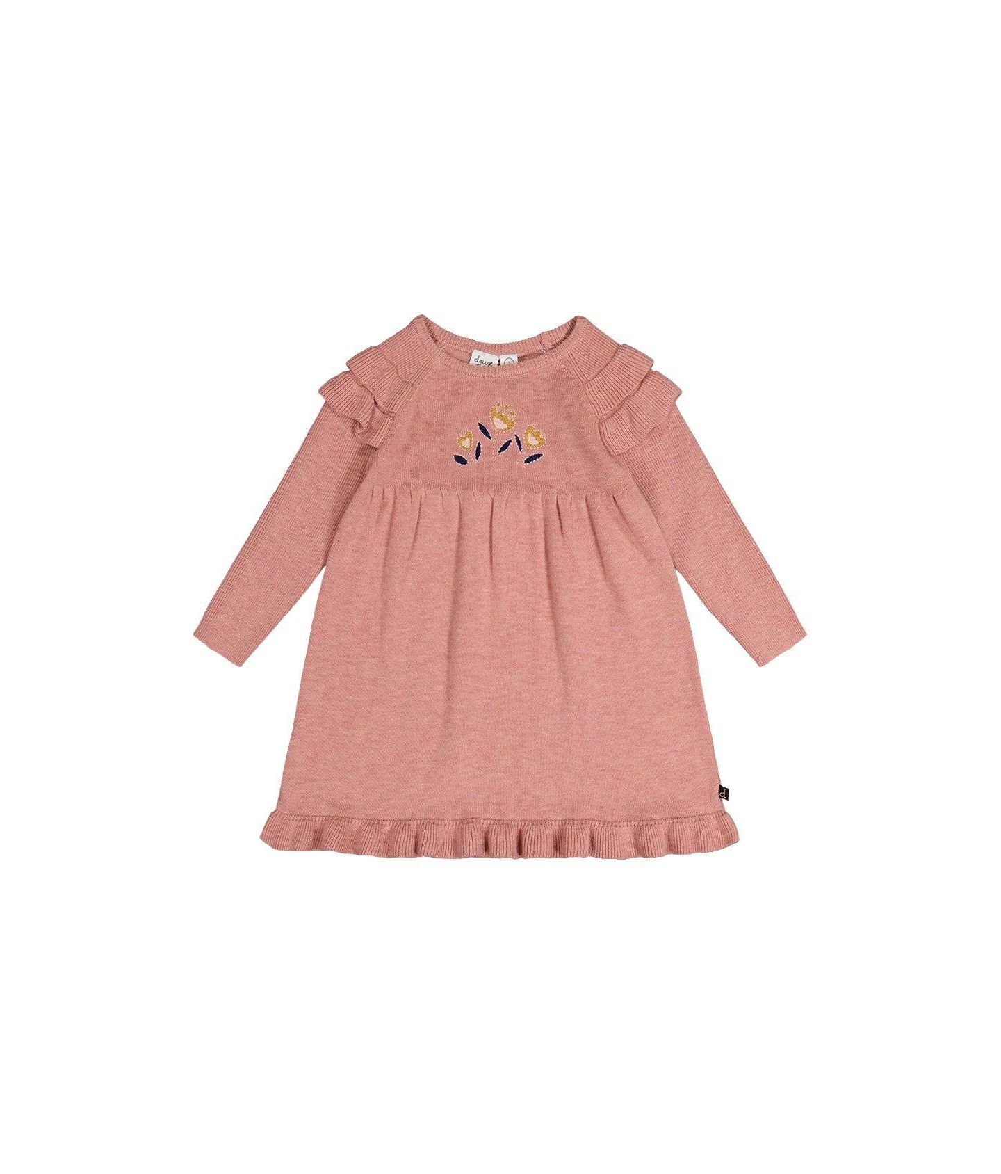 Платье Deux par Deux Knitted Dress для девочек, цвет: Розовый — фото 1