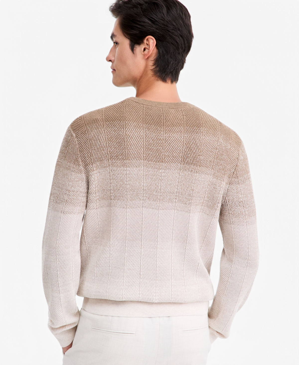Alfani Men's Herr Cotton Gradient-Stripe Crewneck Sweater, Macy's Exclusive