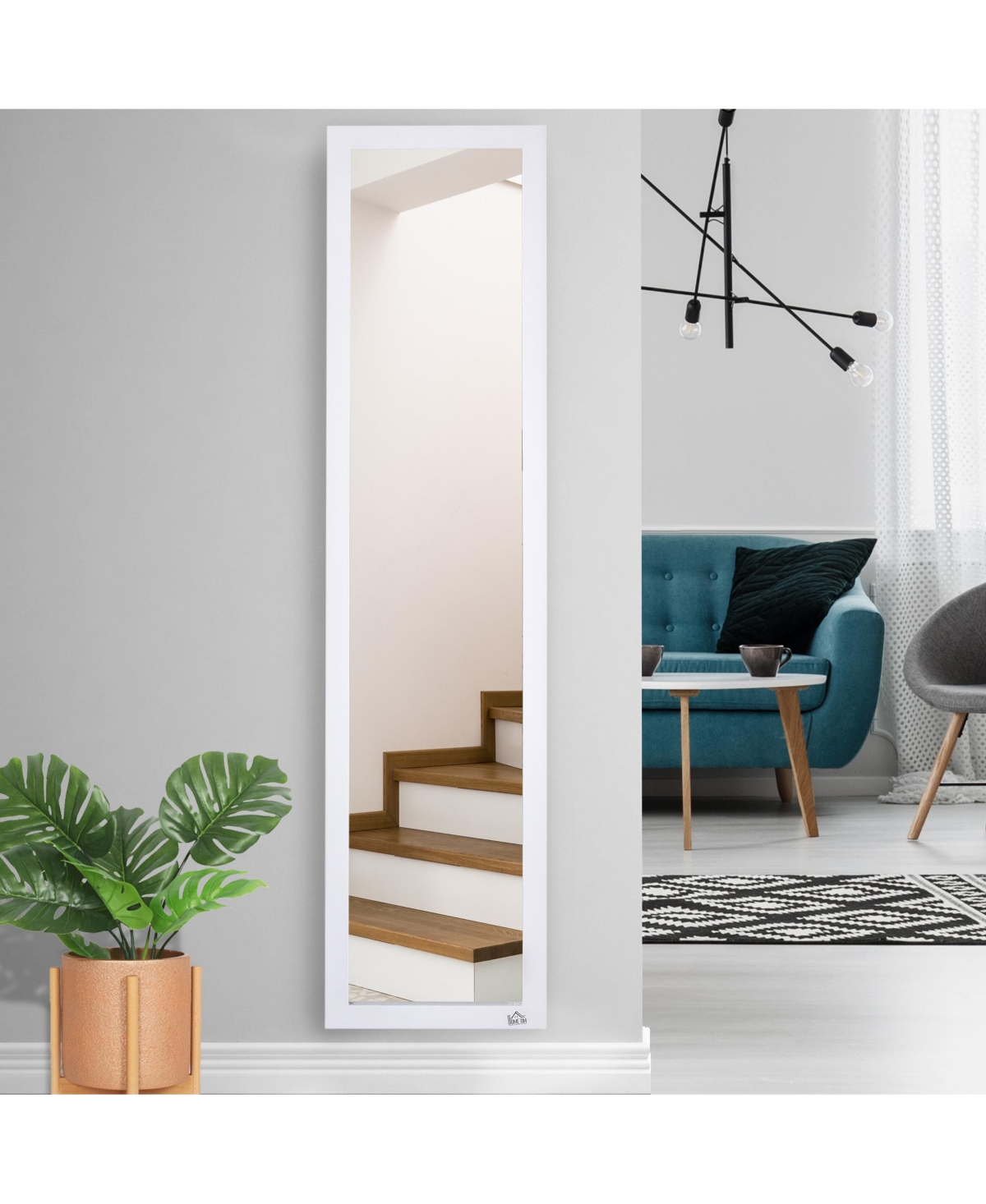 Homcom 62.5" Wall Hanging Full Length Mirror, Sding Bathroom Mirror,