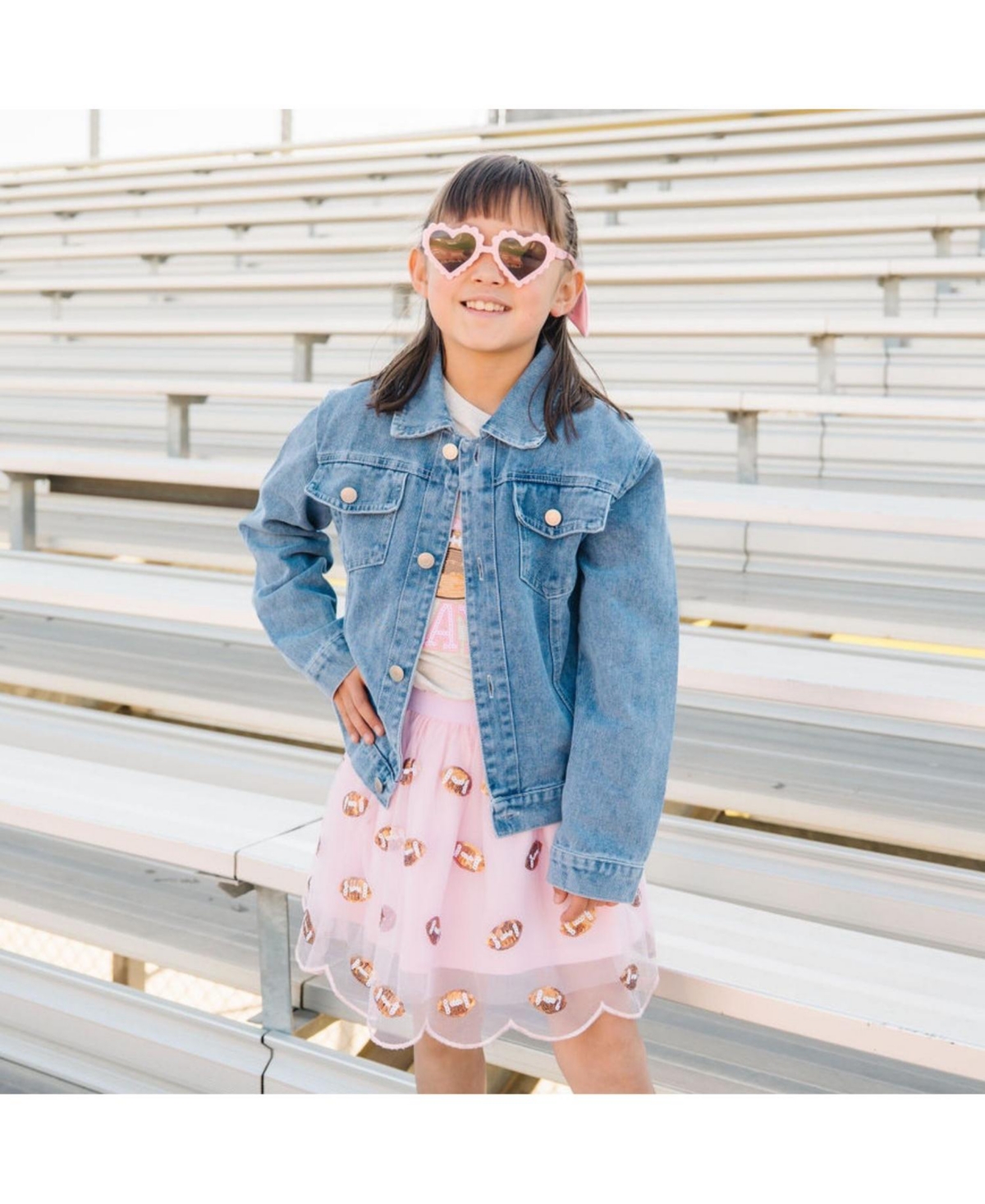 Sweet Wink Big Girls (6-10) Mini Sequin Footballs Tutu Skirt