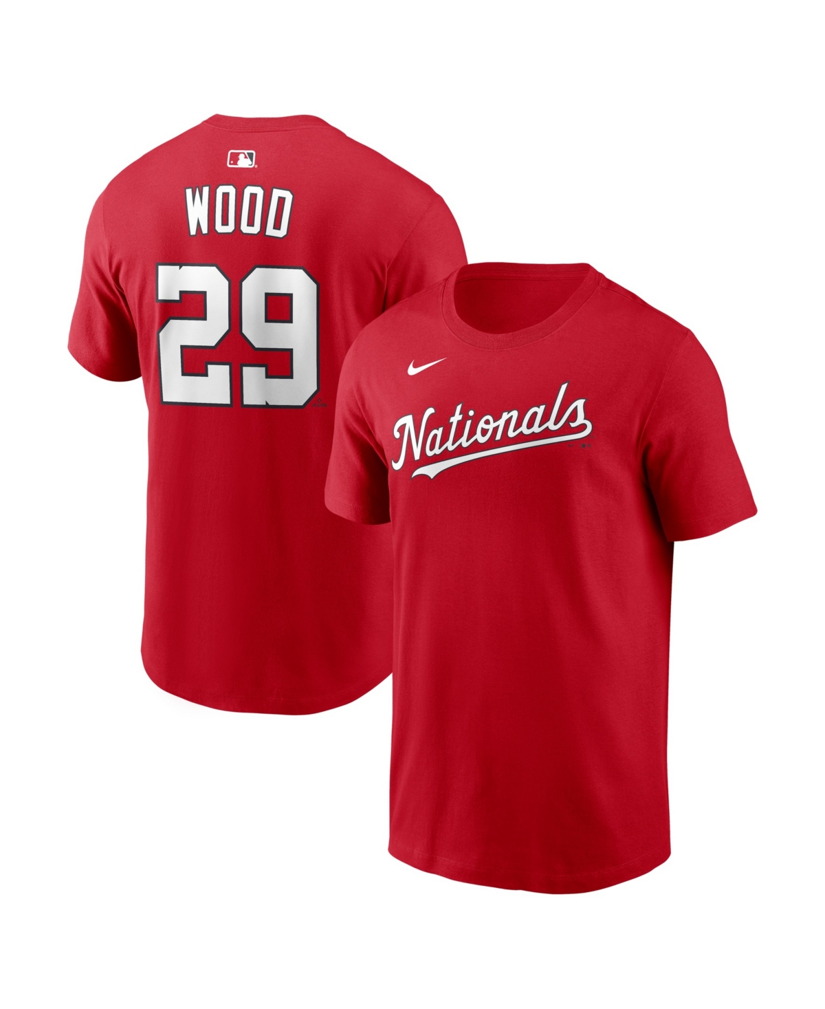 Nike Men's James Wood Red Washington Nationals Name & Number T-Shirt