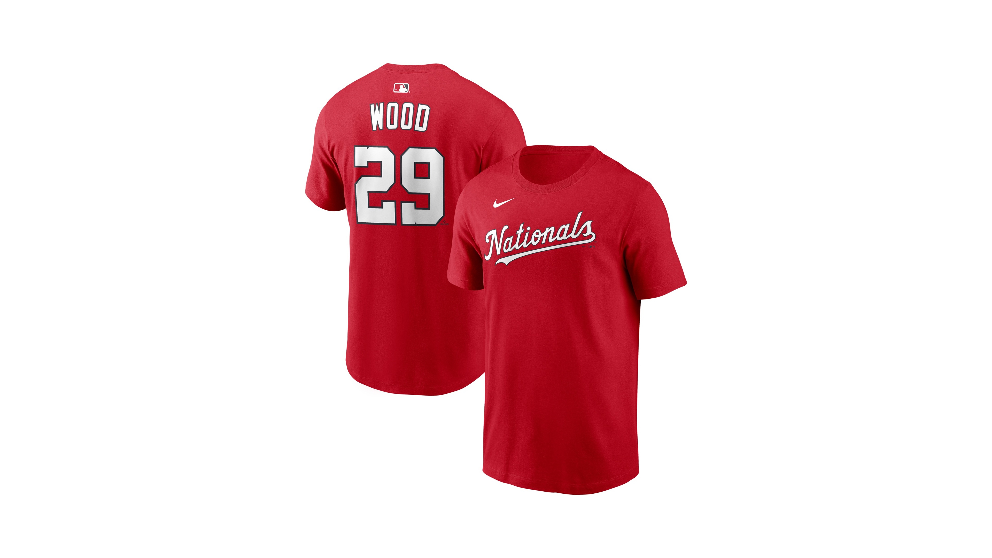 Nike Men's James Wood Red Washington Nationals Name & Number T-Shirt