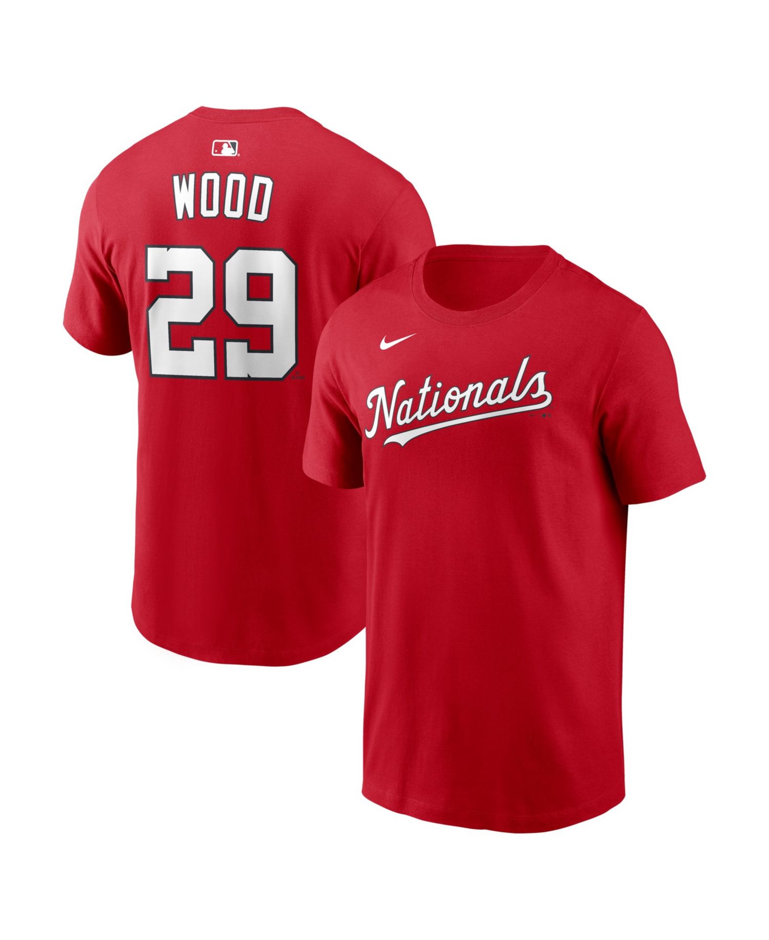 Men's James Wood Red Washington Nationals Name & Number T-Shirt