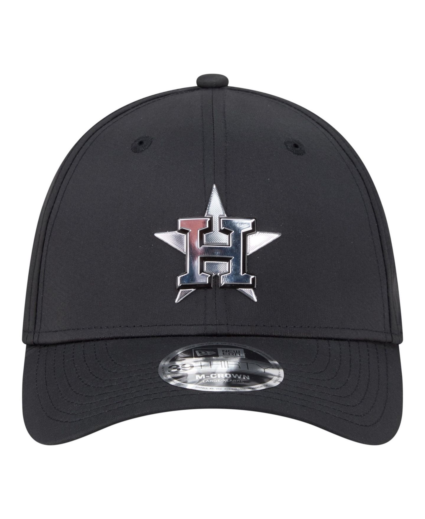 Мужская кепка New Era Black Houston Astros Metallic 39THIRTY M-Crown Flex Hat — фото 2