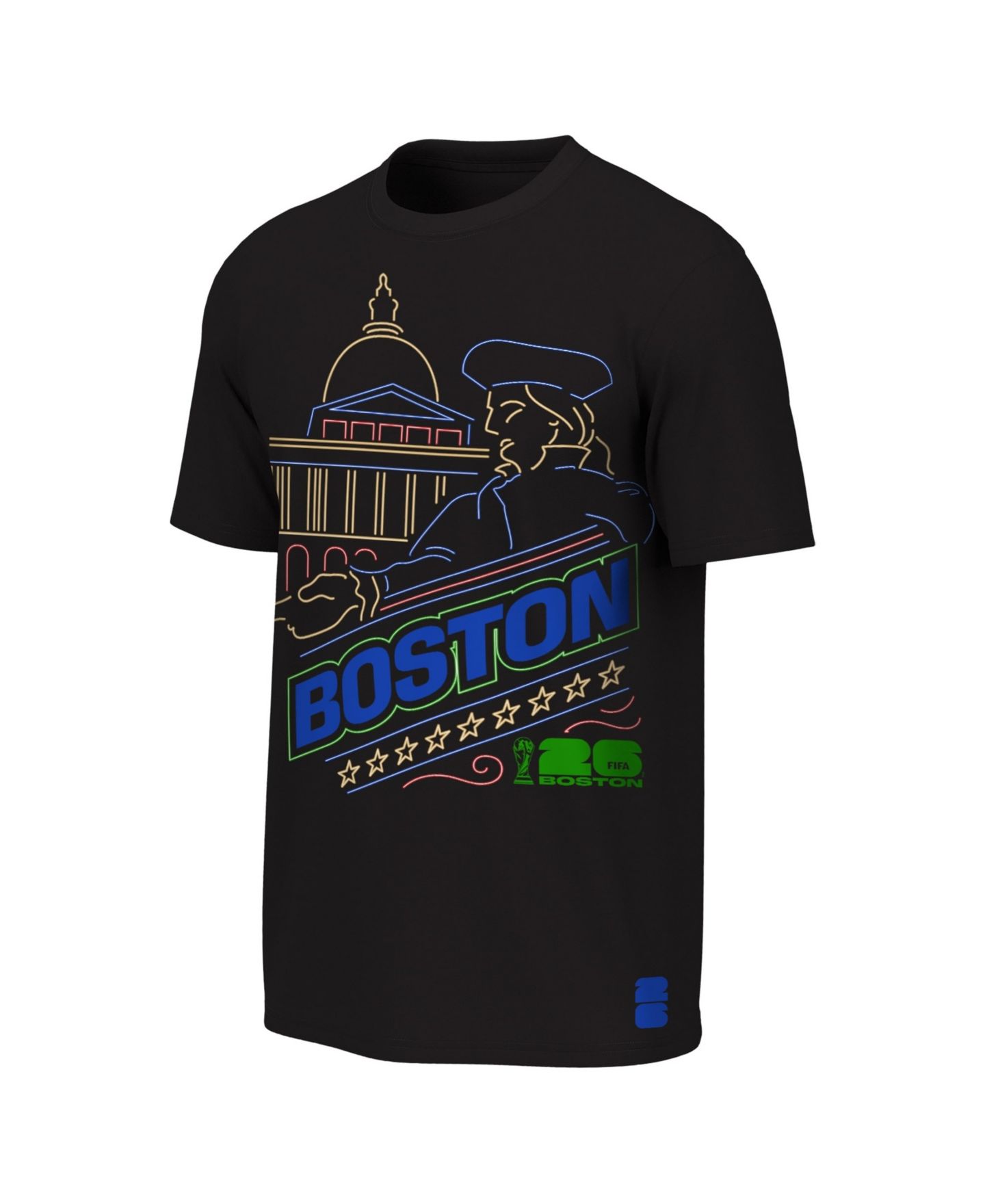 Детская футболка Outerstuff Black FIFA World Cup 2026 Boston Neon City Night T-Shirt — фото 2