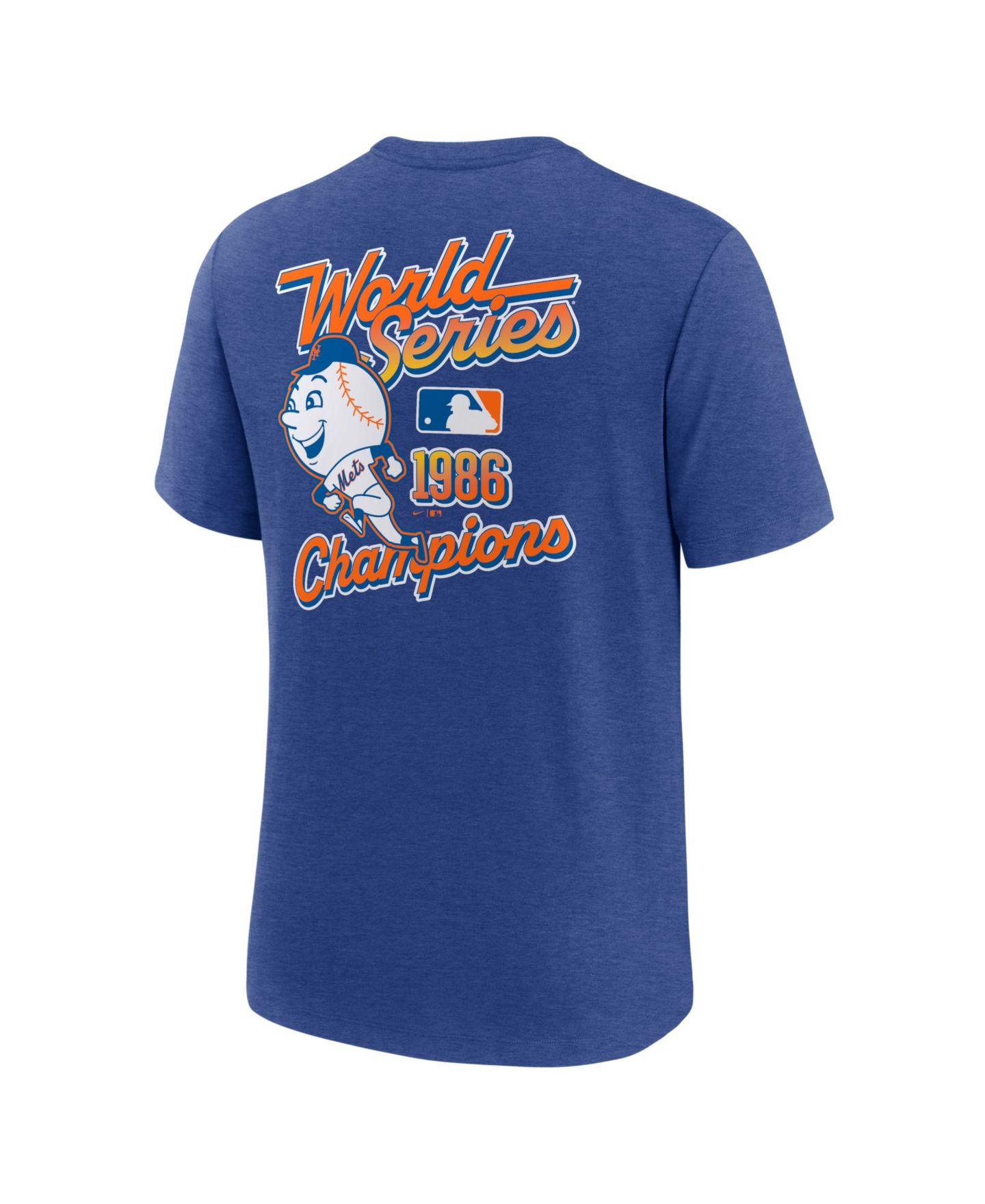 Мужская футболка Nike Heather Royal New York Mets World Series 40th Anniversary Tri-Blend — фото 3