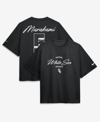 Women's Munetaka Murakami Black Chicago White Sox Premium Essentials Boxy Name & Number T-Shirt