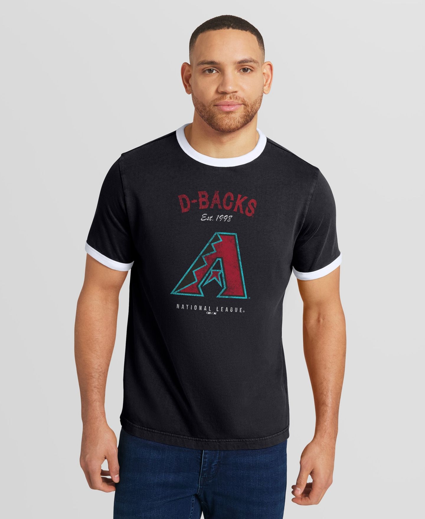 Мужская футболка Darius Rucker Collection By Fanatics Black Arizona Diamondbacks Washed Ringer — фото 4
