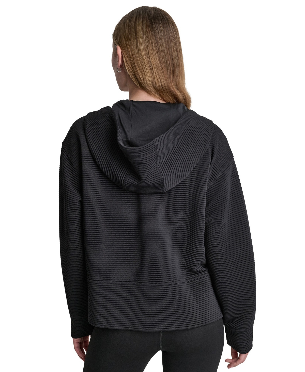 Dkny Women's Black New York Knicks Tech Ottoman Full-Zip Hoodie
