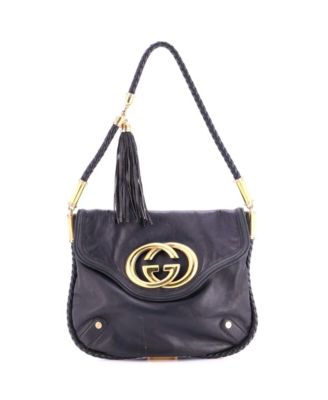 Medium Britt Tassel Flap Bag Leather