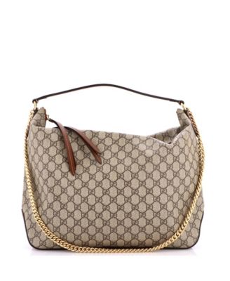 Large Chain Hobo GG Coated Canvas