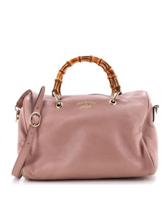 Medium Bamboo Shopper Boston Bag Leather