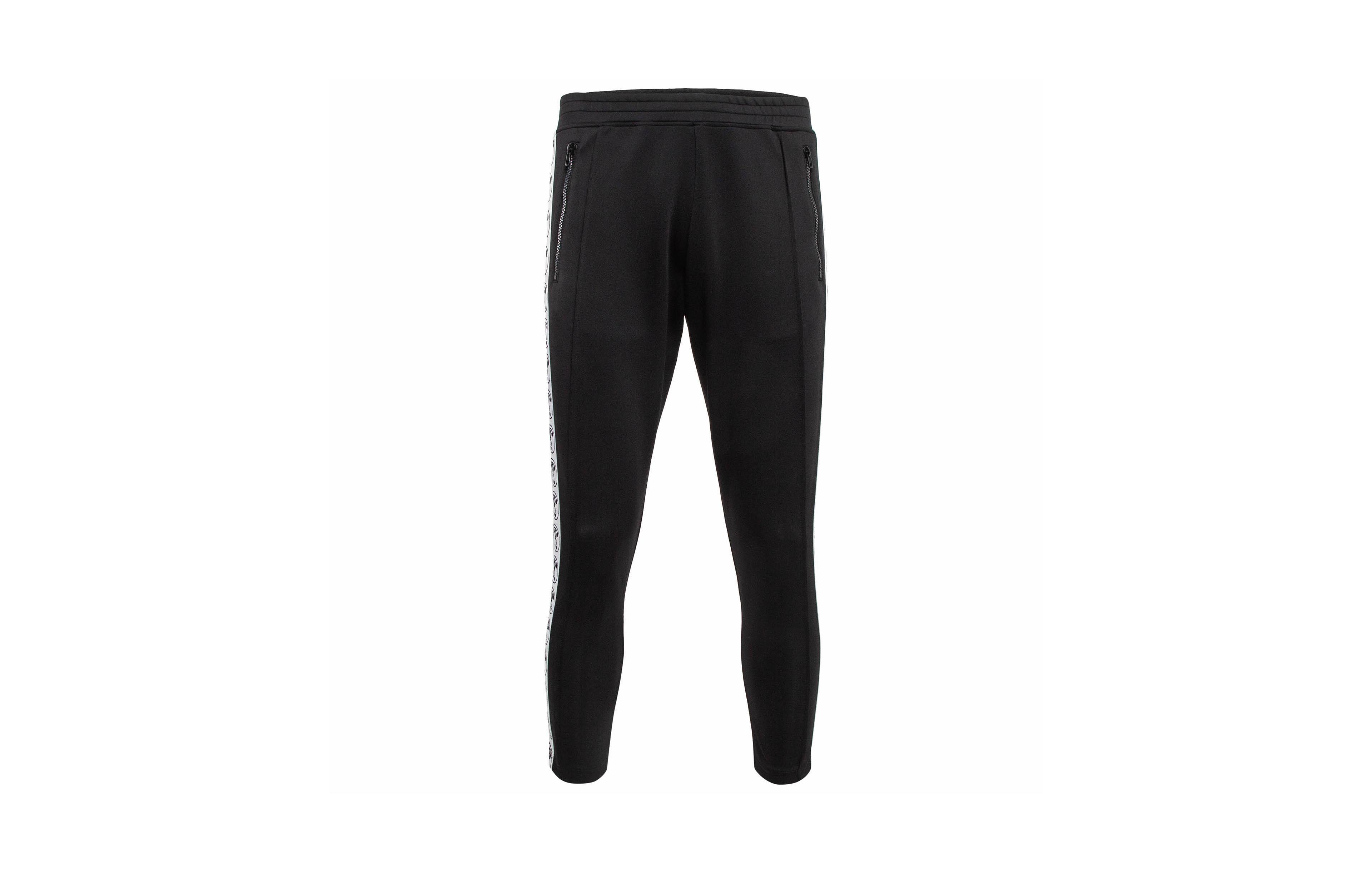 Pre-Owned Moschino Men's Logo Side Strip Stretch Knit Track Pants
