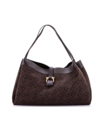 Medium Gancini Shoulder Tote Bag Gancini Jacquard