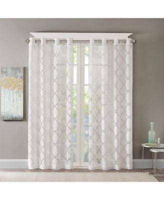 Fretwork Burnout Sheer Curtain Panel Only 1 Piece Panel