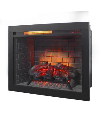 28" Infrared Electric Fireplace Insert with Removable Trim and Touch Panel