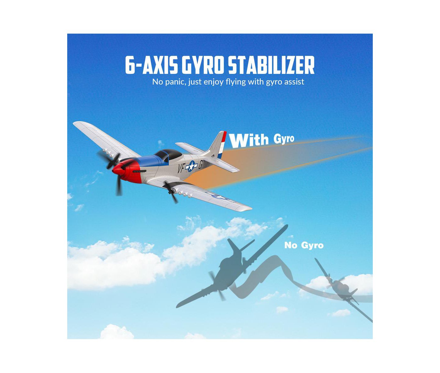 Детская игрушка Bruce & Shark 2.4GHz RC Plane - 3 Channel with Gyro, 330 feet Range and EPP Foam, цвет: Серый — фото 3