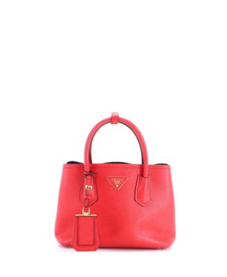 Mini Cuir Double Tote Saffiano Leather