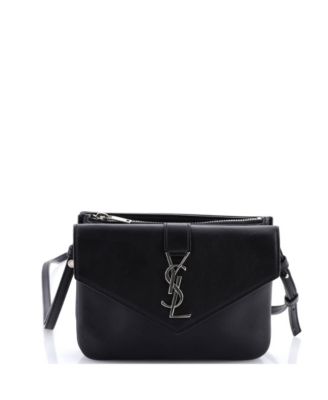 Classic Monogram Tri-Pocket Crossbody Bag Leather