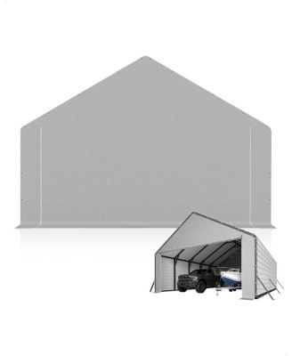 Door Panels with Zippers for Metal Carport, Heavy Duty 200g PE Tarp Enclosure with Zippered Front and Back Waterproof Cover for Carport Garage