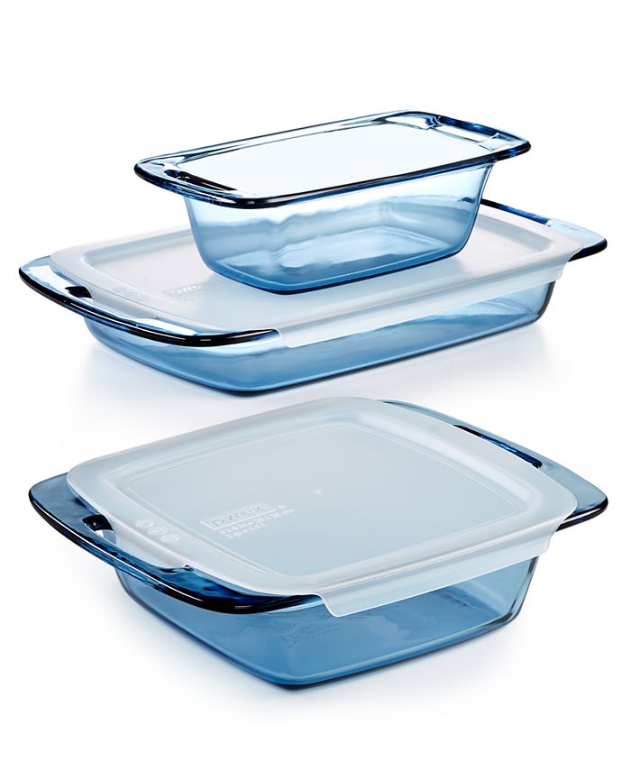 Pyrex 8 Easy Grab Baking Dish with Lid in Atlantic Blue 