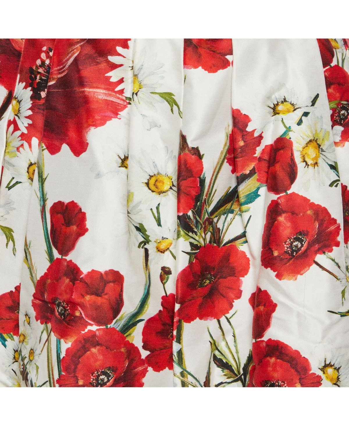 Pre-Owned Dolce & Gabbana Women's Floral Printed Cotton And Silk Pleated Skirt