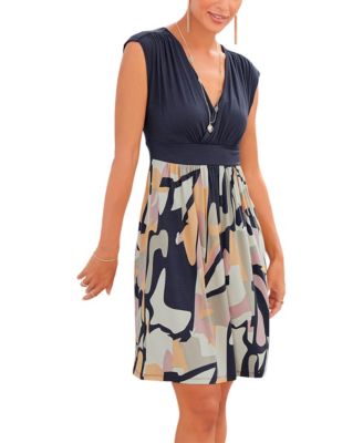 Women's Printed Wrap Look Dress