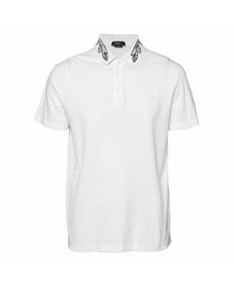 Men's Floral Embroidered Collar Pique Polo T-Shirt
