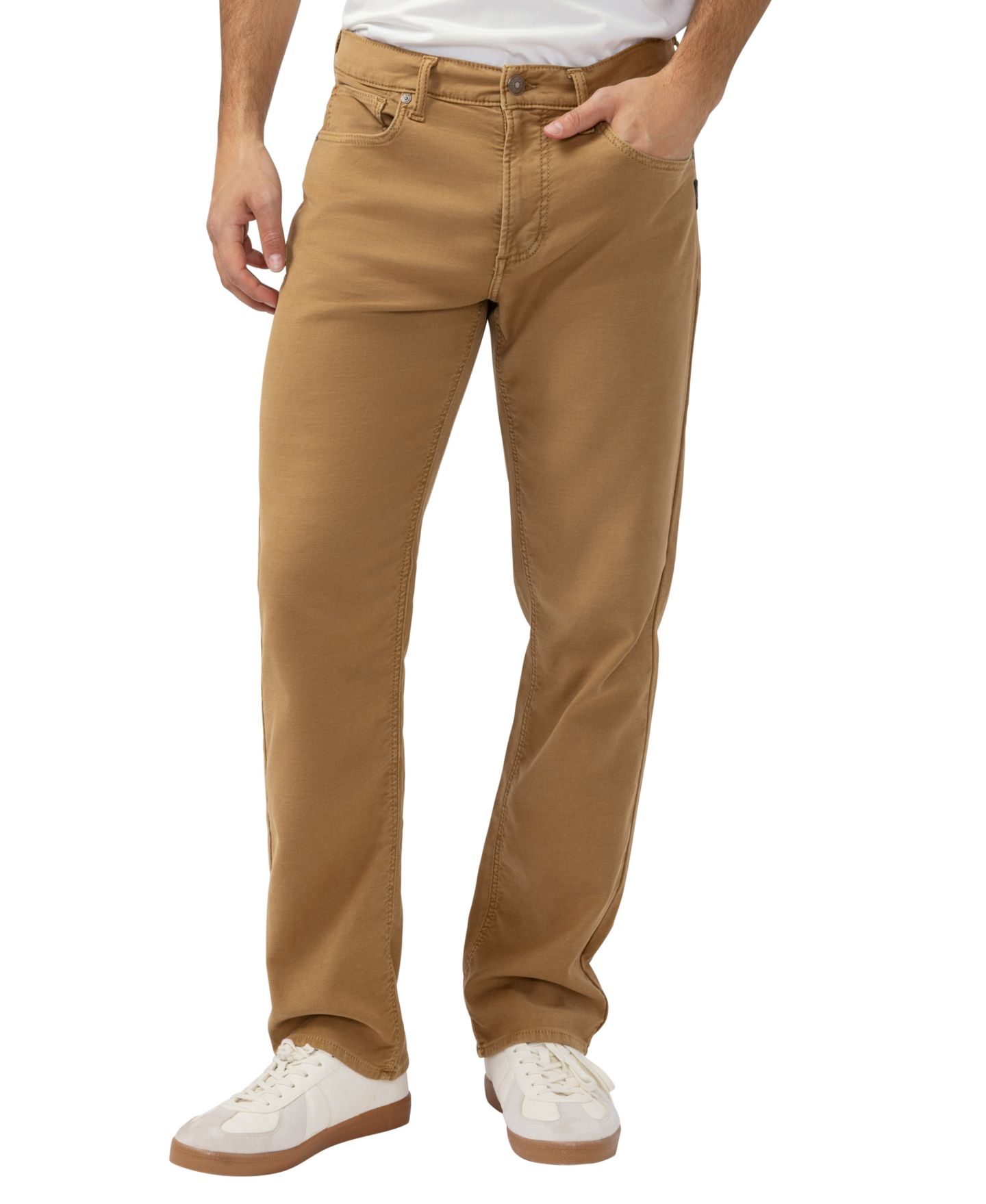 Мужские джинсы Silver Jeans Co. Grayson Classic-Fit Straight-Leg Knit Flex, цвет: Верблюжий — фото 1